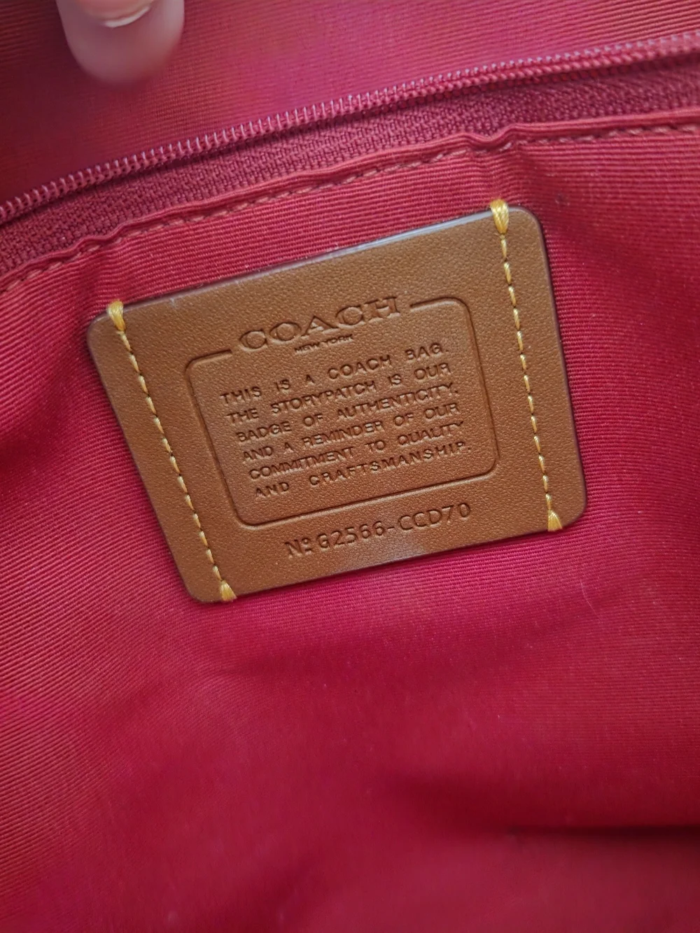Coach Signature Tote with Red Trim